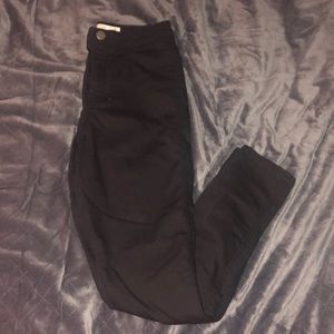 High waisted black jeggings